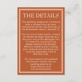 Modern Border Minimalist Terracotta Enclosure Card Informatiekaartje