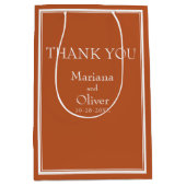 Modern Border Minimalist Terracotta Medium Cadeauzakje (Voorkant)