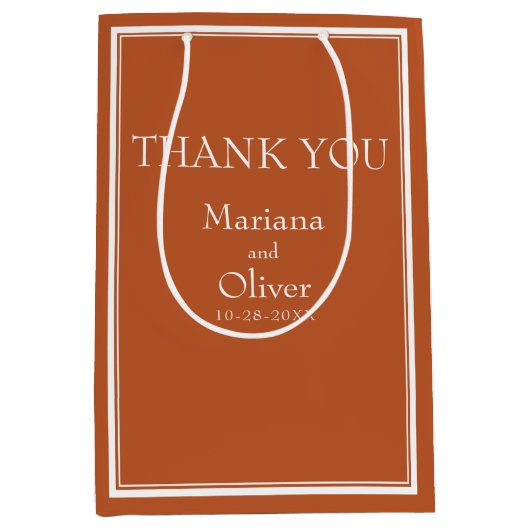 Modern Border Minimalist Terracotta Medium Cadeauzakje (Voorkant)