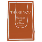 Modern Border Minimalist Terracotta Medium Cadeauzakje (Achterkant)