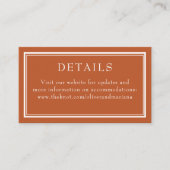 Modern Border Minimalist Terracotta Wedding Informatiekaartje (Voorkant)