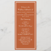 Modern Border Minimalist Terracotta Wedding Programmakaart (Voorkant)