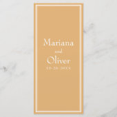 Modern Border Minimalist Yellow Wedding Menu (Achterkant)