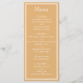 Modern Border Minimalist Yellow Wedding Menu (Voorkant)