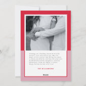Modern Border Roze & Rode Valentijnse Liefde Foto Feestdagenkaart (Achterkant)