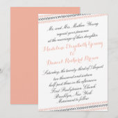 Modern Border Typography Wedding Invitation Kaart (Voorkant / Achterkant)