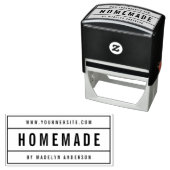 Modern Bordered Bold Name Website Homemade Zelfinktende Stempel (In situ)