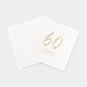 Modern Borstel Schrift 60ste Verjaardagsfeest Folie Servetten