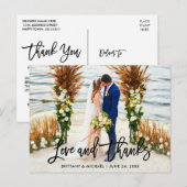 Modern Borstel Schrift | Trouwliefde en Dank Briefkaart (Voorkant / Achterkant)