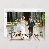 Modern borstel script bruiloft heel erg bedankt briefkaart (Voorkant / Achterkant)