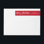 Modern Borstel Script Star Merry Christmas<br><div class="desc">Modern Brush Script Star Merry Christmas Envelope Wraparound Label</div>