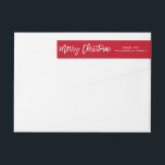 Modern Borstel Script Star Merry Christmas<br><div class="desc">Modern Brush Script Star Merry Christmas Envelope Wraparound Label</div>