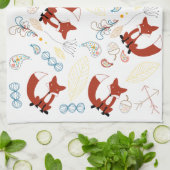 modern bos Dieren Fox Pattern Theedoek (Gevouwen)