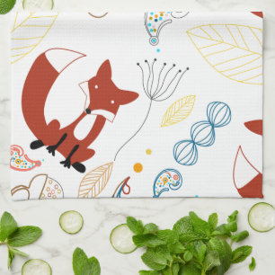 modern bos Dieren Fox Pattern Theedoek
