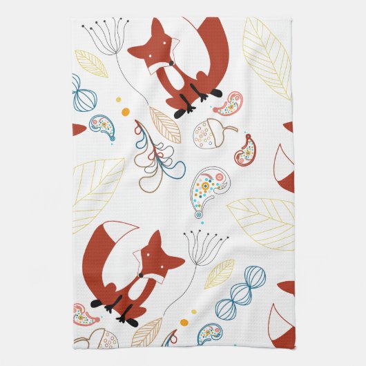 modern bos Dieren Fox Pattern Theedoek (Verticaal)