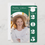 Modern bos groen chic 4 foto's Afstuderen Kaart (Voorkant)