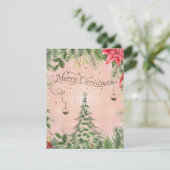 Modern Bos groen Vrolijk Kerstfeest Feestdagenkaart (Staand voorkant)
