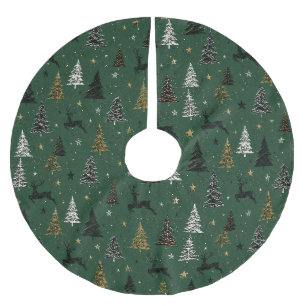 Modern Bosrendier Kerstpatroon Kerstboom Rok