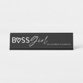 Modern Boss Girl Stylish Black & White Bureau Naambordje (Voorkant)