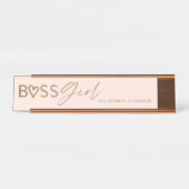 Modern Boss Girl Stylish Blush Pink & Gold Bureau Naambordje (Voorkant)