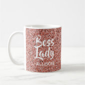 Modern Boss Lady Roos Gouden Glitter Sparkle Koffiemok (Links)