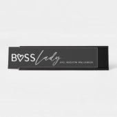 Modern boss Lady Stylish Black & White Bureau Naambordje (Voorkant)