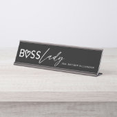 Modern boss Lady Stylish Black & White Bureau Naambordje (Voorkant)