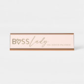 Modern boss Lady Stylish Blush Pink & Gold Bureau Naambordje (Voorkant)