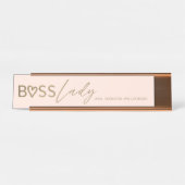 Modern boss Lady Stylish Blush Pink & Gold Bureau Naambordje (Voorkant)