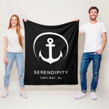 Modern bot Nautical Anchor Black