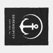 Modern bot Nautical Anchor Black Fleece Deken (Voorkant (Horizontaal))