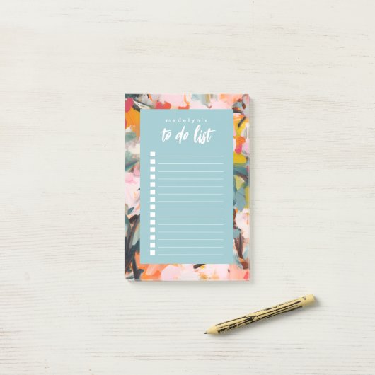 Modern Botanical Abstract Art To Do List Post-it® Notes (Op bureau)