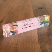 Modern Botanical Abstract Floral Personalized Naambordje (Zijkant)