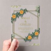 Modern Botanical Acrylic Wedding Invitation Acryl Uitnodigingen (Insitu (Draagbaar))