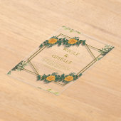 Modern Botanical Acrylic Wedding Invitation Acryl Uitnodigingen (Laagn)