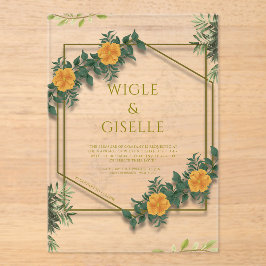 Modern Botanical Acrylic Wedding Invitation Acryl Uitnodigingen
