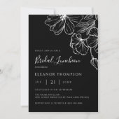 Modern Botanical Black Line Art Bridal Luncheon  Kaart (Voorkant)