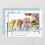 MODERN BOTANICAL blessins lijst ferneert blauw Feestdagenkaart<br><div class="desc">door kat massard >>> www.simplysweetPAPERIE.com <<< Een elegant, eenvoudig botanisch fotoontwerp. Maximale oppervlakte om ook uw mooie familie weer te geven! TIPS 1. Resize/van plaats de foto de "pas het"knoop aan.2. U kunt de doopvonten ook veranderen, meer tekst bewegen en toevoegen! JE FOTO MOET HELPEN OM ZO GELIJK TE KUNNEN...</div>