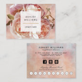 Modern Botanical Blush & Black 10 Visit Loyalty Bu Visitekaartje (Voorkant / Achterkant)
