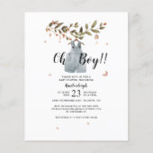 Modern Botanical Boho Boy Baby shower Uitnodiging (Voorkant)
