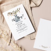 Modern Botanical Boho Boy Baby shower Uitnodiging