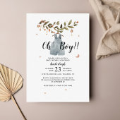 Modern Botanical Boho Boy Baby shower Uitnodiging