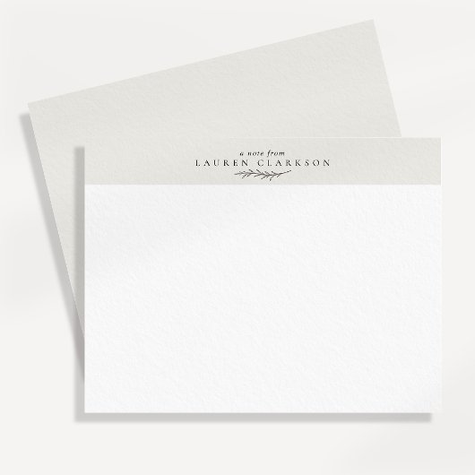 Modern Botanical Branch Logo Note Card Kaart