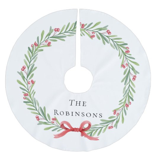 Modern Botanical Christmas Wreath  Kerstboom Rok (Voorkant)