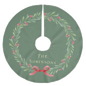 Modern Botanical Christmas Wreath  Kerstboom Rok (Voorkant)
