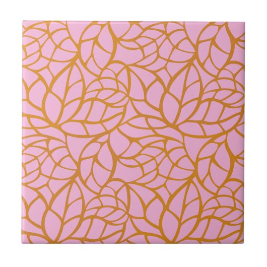Modern Botanical Decorative Tile | Ceramic Tile Tegeltje (Voorkant)