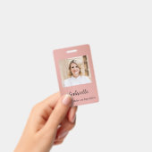 Modern Botanical Dusty Rose Boho Photo Badge (Handheld)