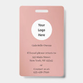 Modern Botanical Dusty Rose Boho Photo Badge (Achterkant)