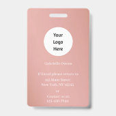 Modern Botanical Dusty Rose Boho Photo Badge (Achterkant)
