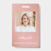 Modern Botanical Dusty Rose Boho Photo Badge (Voorzijde)